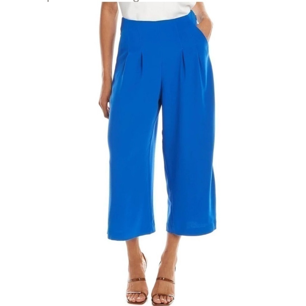 Ted Baker Zettah Pleated Culottes Wide Leg Pant Blue NWT